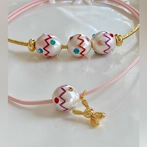 P82-Handmade Edison Pearl Easter Egg Floating Pendant